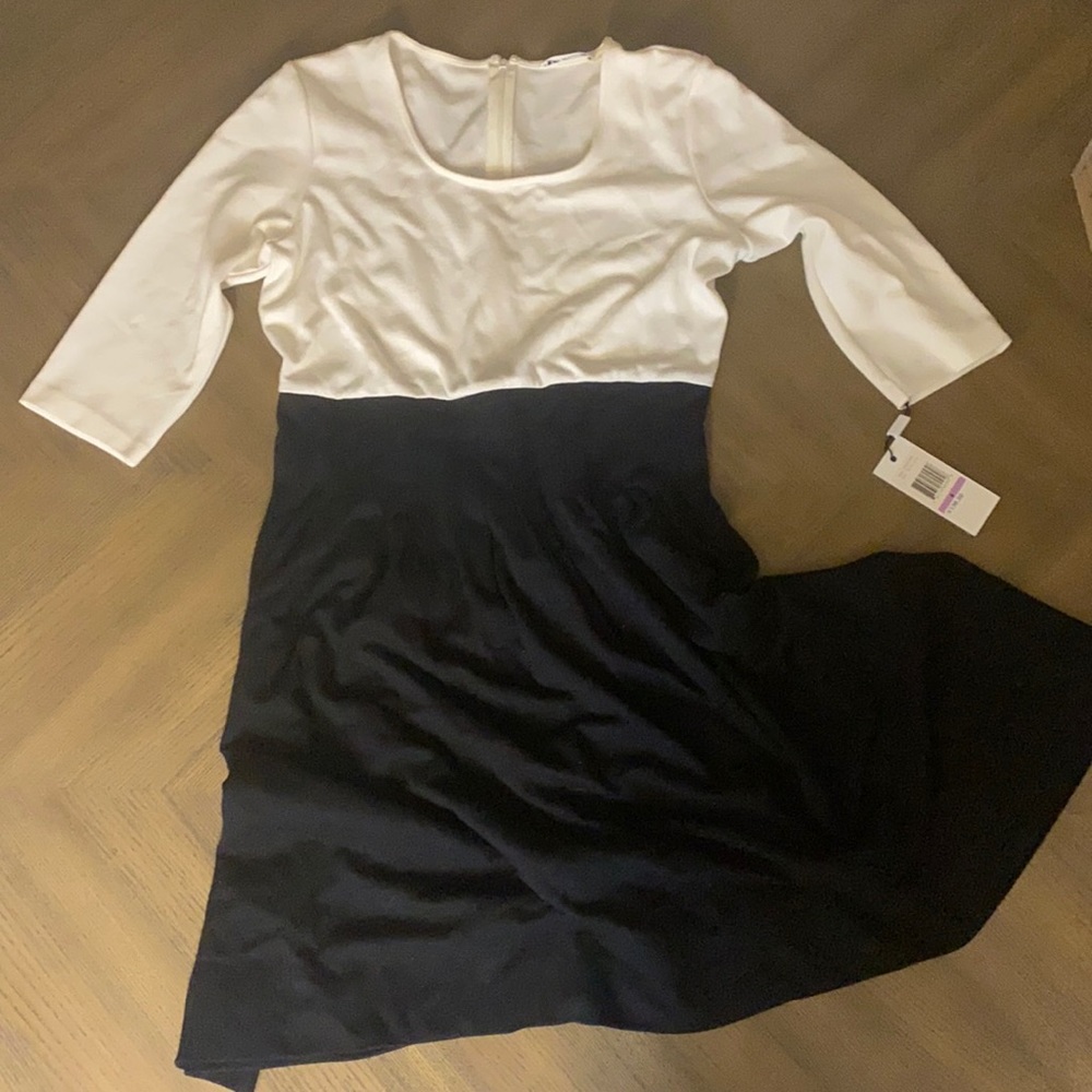 Calvin Klein black and white dress